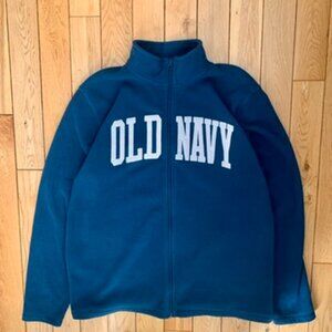 vintage old navy sweater Fleece Full Zip Men’s XL Blue Made In USA 90s 00s